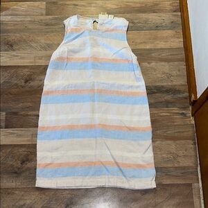 Cynthia Rowley Women’s Linen Striped Sleeveless Dress size 12